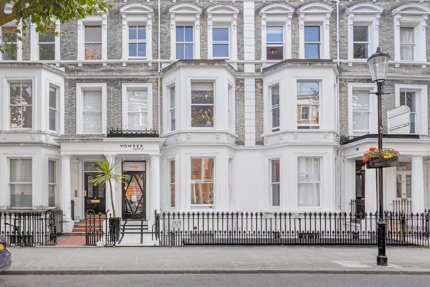 Period terrace buildings converted into an aparthotel in Earls Court, London