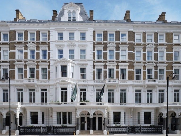 Victorian townhouse facades converted into a Residents Club in South Kensington, London